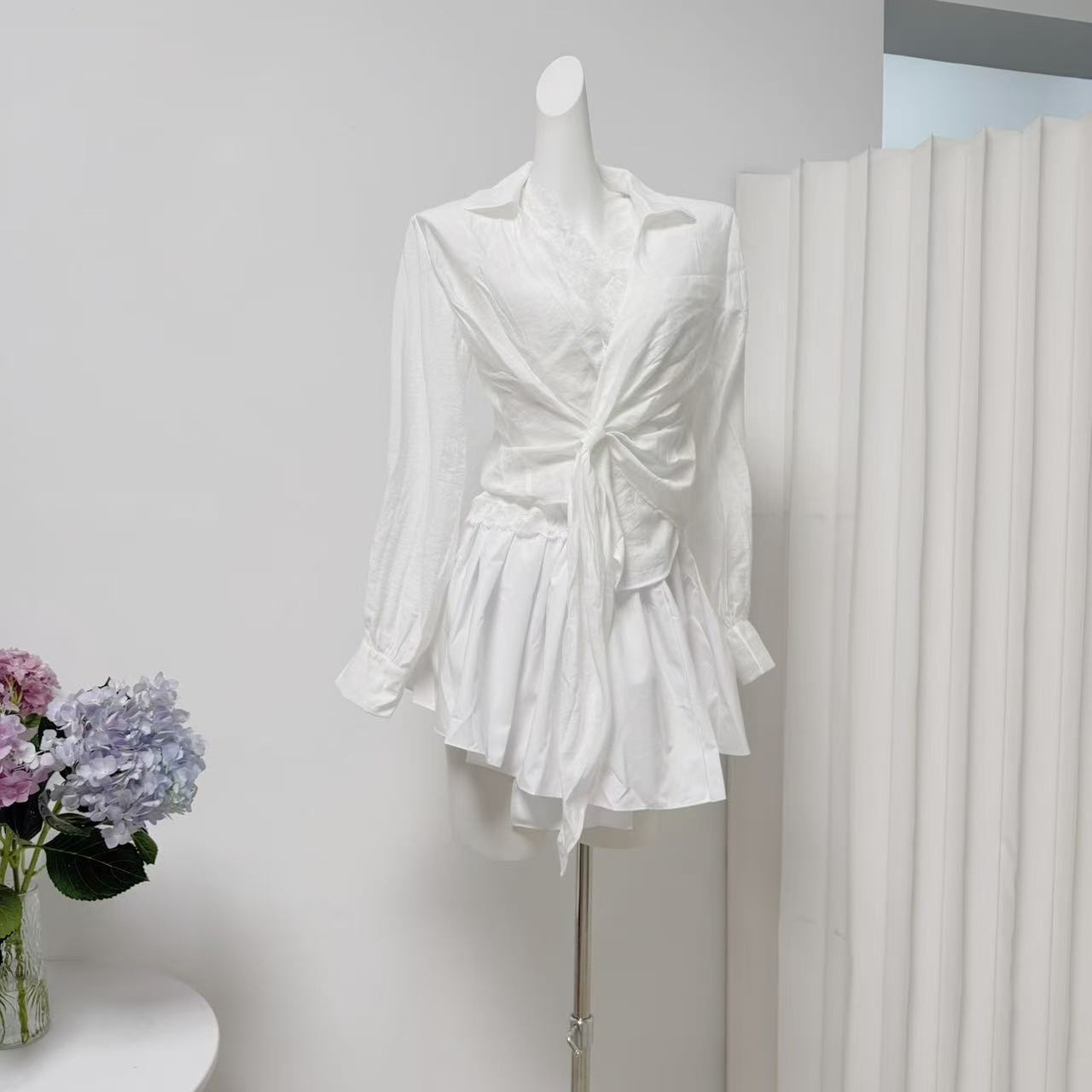 Minimalist Soft Loose V-Neck Shirt Top - Image 2