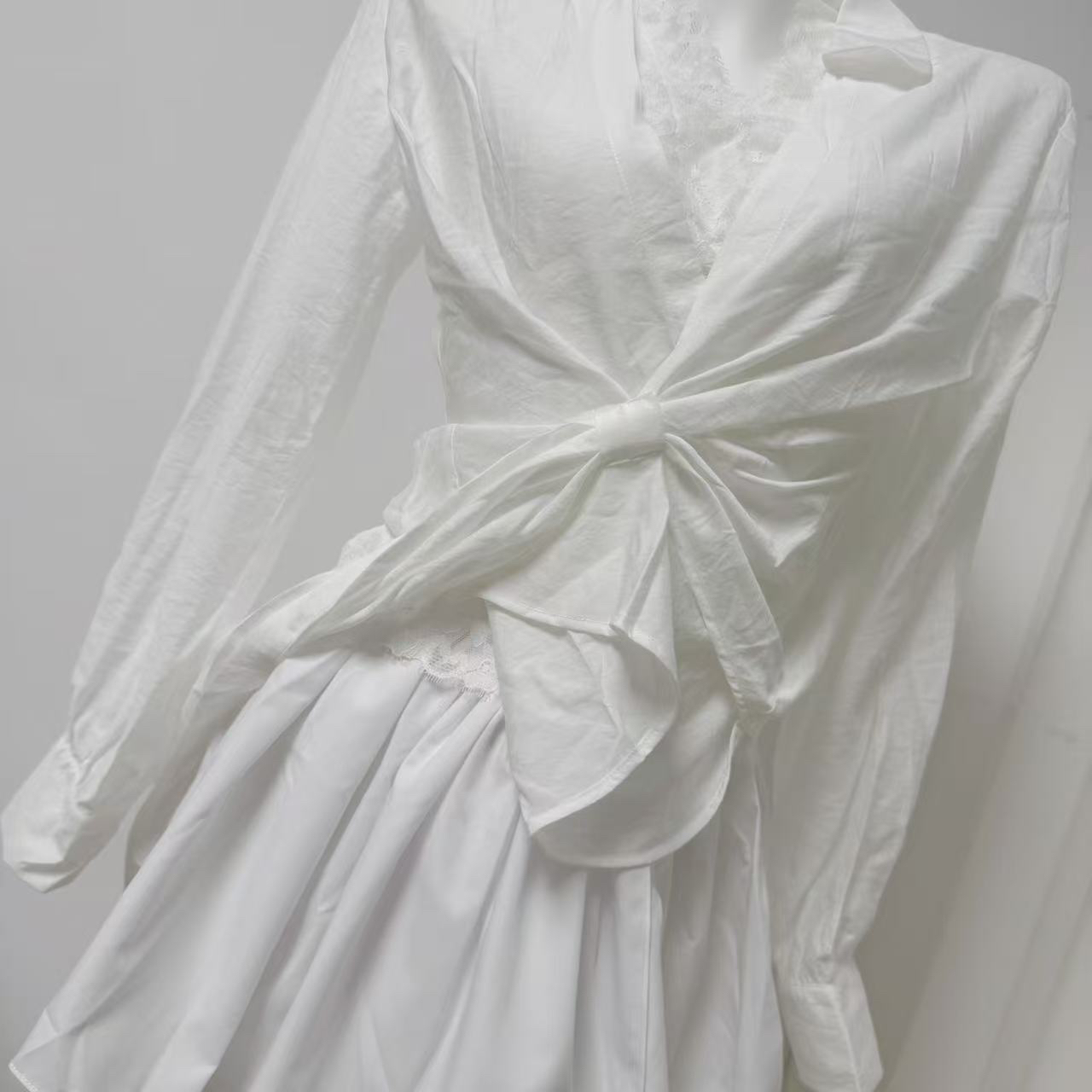 Minimalist Soft Loose V-Neck Shirt Top - Image 4